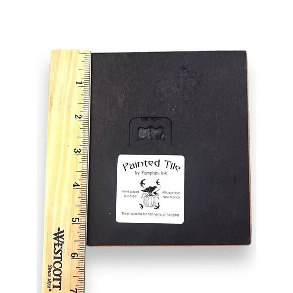 Chihuahua Dog Hand Painted Tile Trivet Artist Signed 6 X5 Inches - Picture 4 of 6